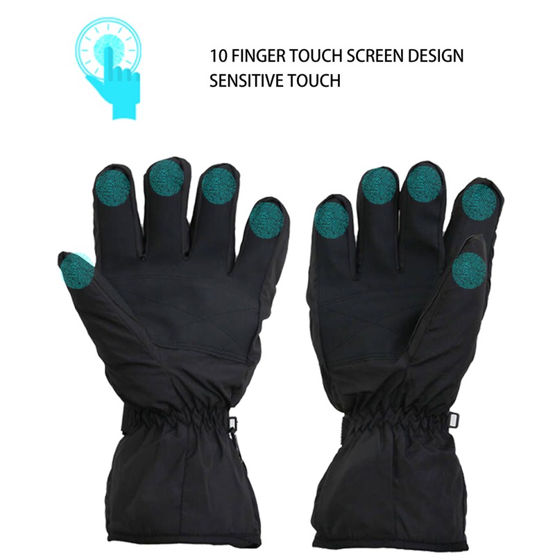 Electric Heated Gloves Touch Screen Waterproof Breathable Adjustable Warm Thermal