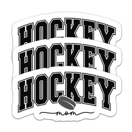(3Pcs) Hockey Mom Sticker Hockey Mom Decals Hockey Stickers for Water Bottles Books Laptops Phones Tumblers, Waterproof Vinyl Decal Sticker Hockey Gifts for Mom Mama Hockey Lovers, Size 3" x 1.5"