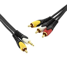 1.5m ISIX 1RCA & 3.5mm Stereo Audio to 3RCA Composite AV Audio Video Cable