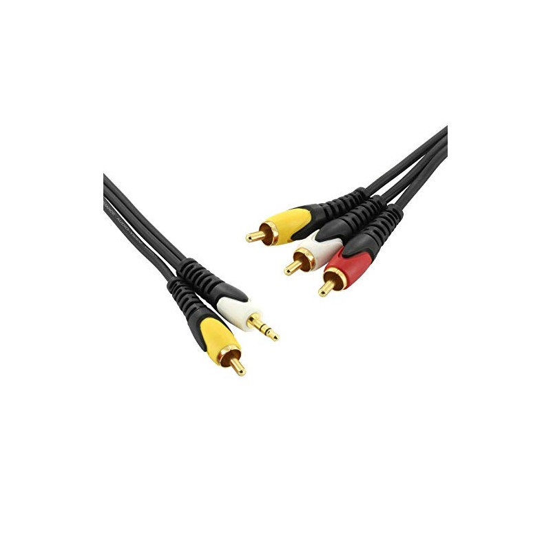 1.5m ISIX 1RCA & 3.5mm Stereo Audio to 3RCA Composite