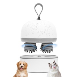 MEKK Electric Scalp Head Massager, Handheld Portable Waterproof Head Scratcher Massager with 4 Heads 84 Nodes Gifts Idea for Hair Growth, Deep Clean & Stress Release Massage (White A)