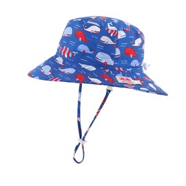 Magracy Toddler Kids UPF 50+ Bucket Sun Hat Wide Brim Sun Protection Hats for Baby Boys Girls Adjustable Foldable L