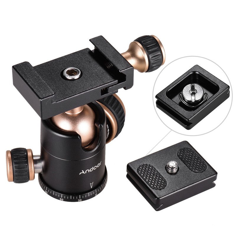 Andoer Q30 CNC Panorama Tripod Ball Head Aluminum Alloy Material