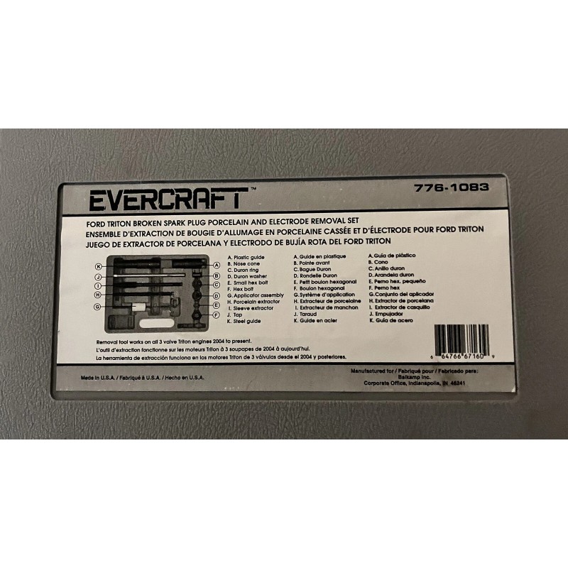 Evercraft 776-1083 Spark Plug Extraction Tool 3 Valve Ford Triton