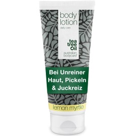 Body Lotion for Men and Women, 200 ml, Tea Tree Oil Body + Lemon Myrtle Lotion for Dry Skin, Daily Care, Relieves Pimples, Shfungus, Fungi, Jock Itch, Acne and Body Odour