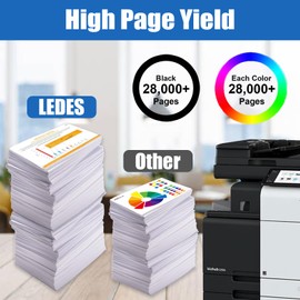 LEDES TN328 TN328M Toner Cartridge Compatible Replacement for Konica TN328 TN626 TN330 TN628 for Konica Minolta Bizhub C250i C300i C360i C450i C550i C650i C750i C7130i Printer(Magenta