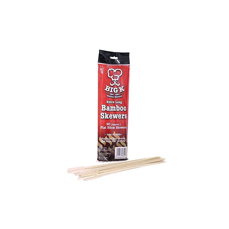Big K Extra Long Flat Bamboo Skewers, Pack Of 50