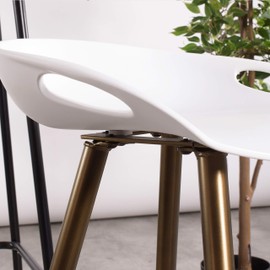 wOod-it Set of 2 Bar Stools for Kitchen, Living Room - White Counter Height Chairs, 18.1" D x 18.1" W x 32.3" H