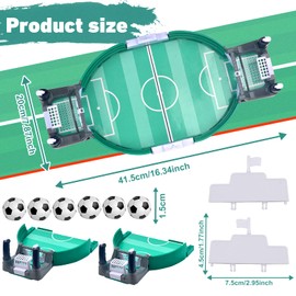 xinrongda Mini Table Soccer Game with 6 Footballs, Tabletop Football Game Set for Kids, Family Sports Board Game for Kids Adults Christmas Birthday Party Worlds Cup Gift (Medium Size)
