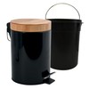 MSV Aza Cosmetic Bin 3 Litres Stainless Steel Bamboo with