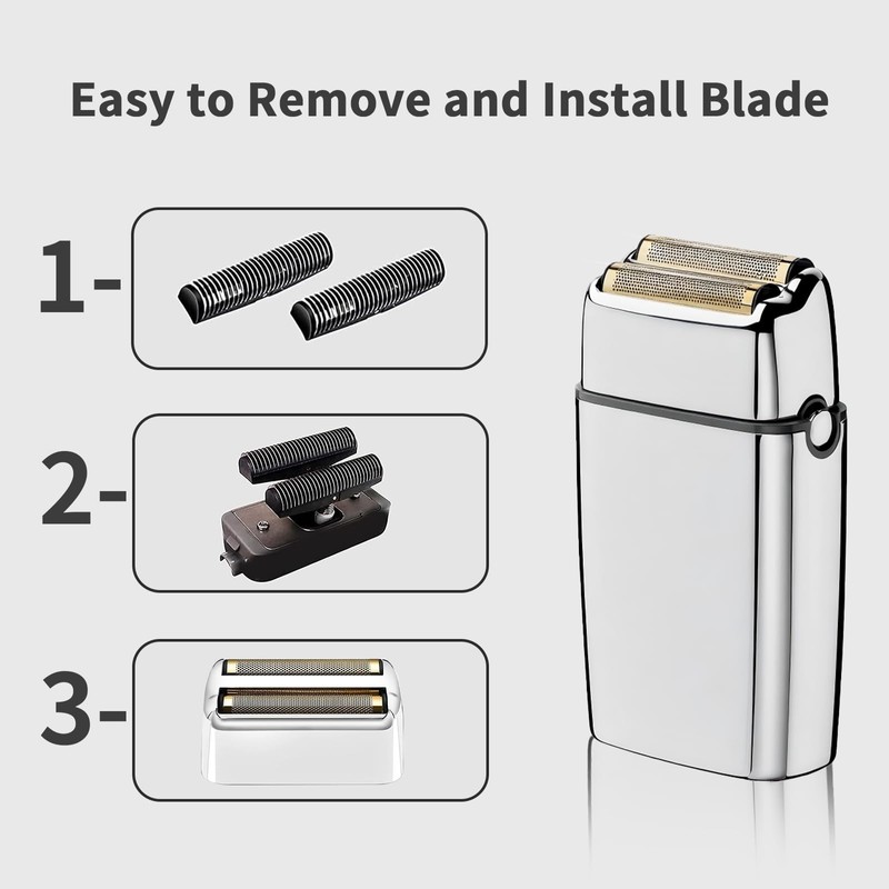 Replacement Razor Blade Compatible with BaByl**sPRO Double FXFS2 - Metallic