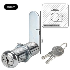 Luabue Letterbox Lock, 40 mm Locker Lock with 4 Keys and 5 Different Lock Plates, Letter Box Lock, Lever Lock, Furniture Lock for Letterboxes, Cabinet Doors (40 mm)