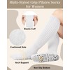 YSense 4 Pairs Pilates Socks with Grips for Women Non