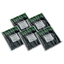 Set of 50 Velcro Cable Ties, 160 x 16 mm, Black/Green