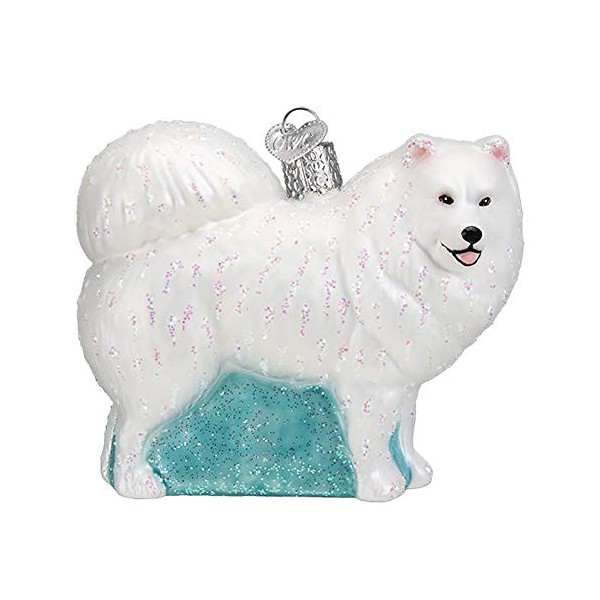 Old World Christmas Samoyed Glass Ornament Free Box 12567 New