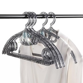 YEBIAO Plastic Clothes Hangers with Aromatherapy – Set of 20 Water Ripple Design Aroma PET Coat Hangers, Featuring a Fresh Floral and Woody Scent