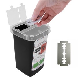 Estuche para Hojas de Afeitar, Contenedor para Hojas de Afeitar de Seguridad, Contenedor Portátil Pequeño para Objetos Punzantes, Contenedor para Cuchillas Desechables