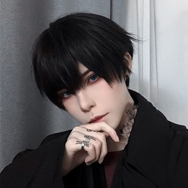 ARZER Premium Wig, Men's Wig, Short, Men's Clothing, Charisma (Recommended by Stylist Professionals), Natural, Breathable, Disguise, One Size Fits Most, With Net, Heat Resistant (Black)