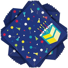 Unique Peppy Birthday Luncheon Napkins (16.5cm) - Colorful & Vibrant Party Napkins - Perfect Celebration Accessory for Kids & Adults - 16ct