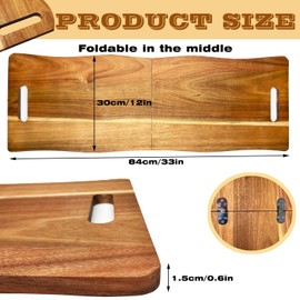 Acacia Large Charcuterie Board, Wood Foldable Serving Tray with Handles, 33 x 12 Inch Charcuterie Boards,Cheese Board with Food Meat Party Appetizers
