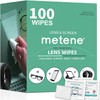 Metene 100 Pack Lens Cleaning Wipes, Pre-Moistened and Individually Wrapped Eyeglass Wipes, Glasses Cleaner for Eyeglasses, Camera Lens, Tablets, Phone, Computer Screen and Other Delicate Surfaces