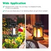 TomCare Solar Lights Flickering Flame Metal Solar Lantern Outdoor Hanging