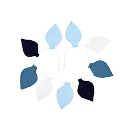 KraftKids Leaves Fabric Bunting Muslin Blue Dark Blue White Handmade Cotton Bunting Garland