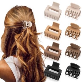 8Pzs Pinzas para El Cabello, Garra Fuerte Para Pelo, Pinzas para el Pelo Antideslizante, Pasador Mate Para Mujer, Hair Claw Clips con Resorte Fuerte para Bañarse, Lavarse la Cara, Fiestas