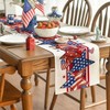 Independence Day Heart Star Table Runner 13x108 Inch , Linen