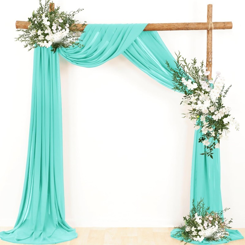 LINXTAR Wedding Arch Draping Fabric 30'' x 18FT Sheer Chiffon