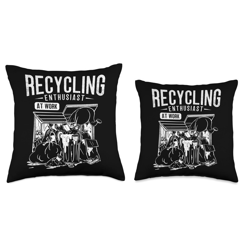 Garbage Diver Trash Picker Dumpster Diving Recycling Fan Throw Pillow