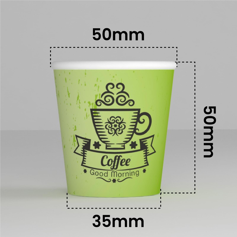 CuzcoGreenCUP 200 Paper Coffee Cups 65ml Eco Friendly Biodegradable Disposable