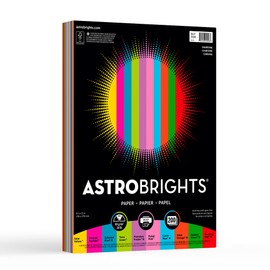 Neenah Astrobrights® Bright Color Paper, Letter Size Paper, 24 Lb, FSC Certified, Assorted Mini Pack, Pack Of 200 Sheets