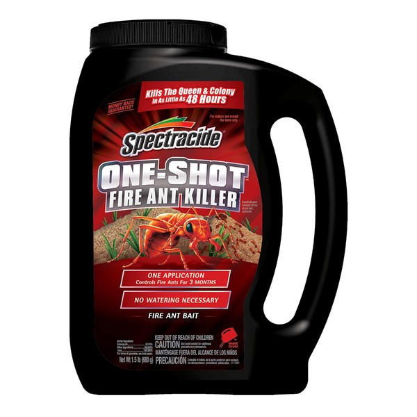 Spectracide One Shot Fire Ant Killer, Fire Ant Bait, Controls Fire Ants for 3 Months, 1.5 lb