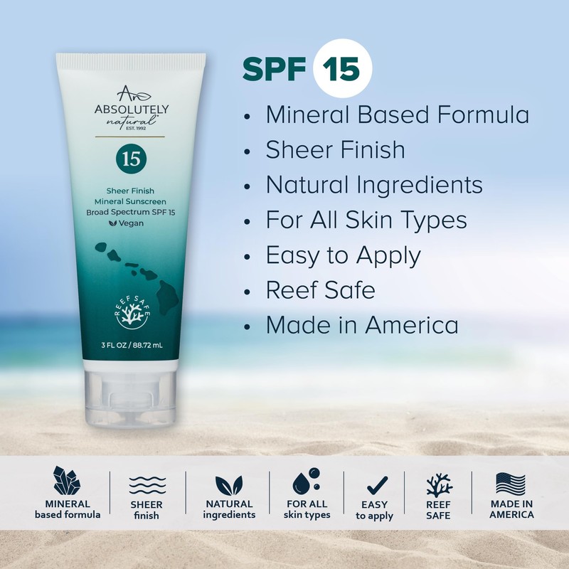 Absolutely Natural - SPF 15 Mineral Sunscreen - Broad Spectrum