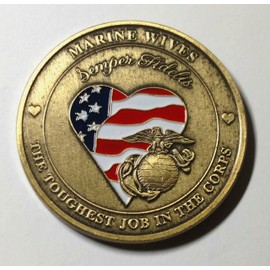 Marine Corps Wife Toughest Job In The Corps Colorized Challenge Art Coin