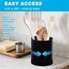 WDFCN Extra Larae Rotating Black Utensil Holder Plastic Kitchen Utensils