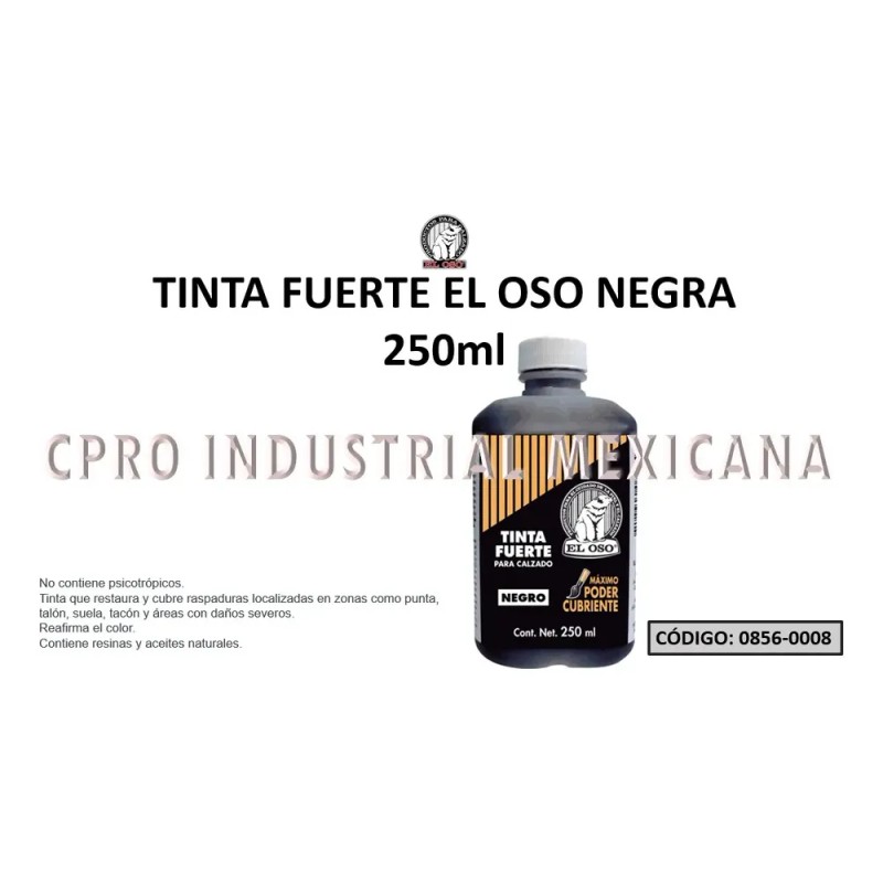 Tinta Fuerte El Oso Negra 250ml 8045