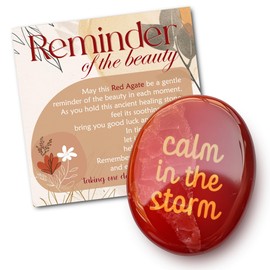 Calm in The Storm Healing Crystal, Worry Stone Anxiety Relief Items, Stress Relief Crystal Gifts for Women Agate Crystal