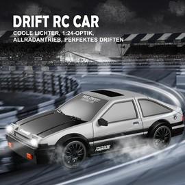 Aipinvip RC Drift Car 1:24 4WD Remote Control Racing Cars 15km/h 2.4GHz Mini Model Car Toy for Boys Kids Adults