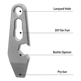EDC Pry Bar, TC4 Titanium Keychain Multi Tool with Bottle Opener & Flathead Screwdriver Tip for Outdoor Camping Adventure Hunting