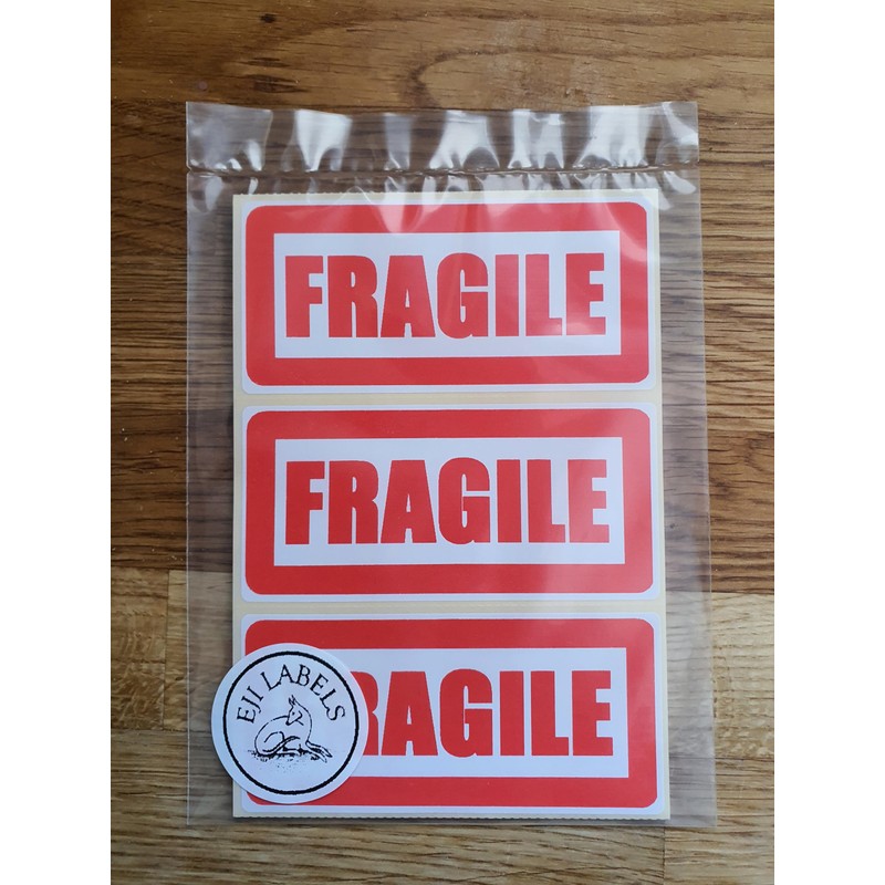 Large Fragile Stickers. 64 Large Fragile Labels. 4 x 2"
