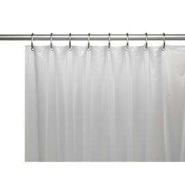 Carnation Home Fashions 3-Gauge Vinyl Shower Curtain Liner with Metal Grommets, Frosty Clear