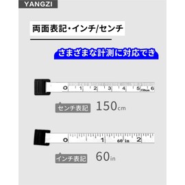 YANGZI Measuring Measuring Tape Measure Auto Measure Auto Winding Front Side 1.5m/60inch Measure Centimeter Measure Measure Sewing Craft