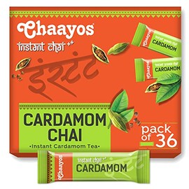 Chaayos Instant Cardamom Chai Tea Latte - Pack of 36 | Instant Powdered Mix | Instant Cardamom Premix | Chai Tea Powder | Assam Instant Tea | Instant Chai Milk Tea | Contains Regular Sugar | Ready To Make Chai in 1 Minute | Travel Friendly - 18 oz