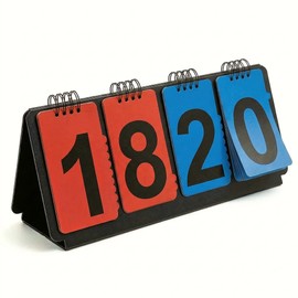 ShYeenei Portable Sports Scoreboard with Large Flip Numbers, Manual Score Keeper for Basketball Volleyball Baseball Games, Tabletop Scoreboard for Coaches Referees and Sports Events(BT)