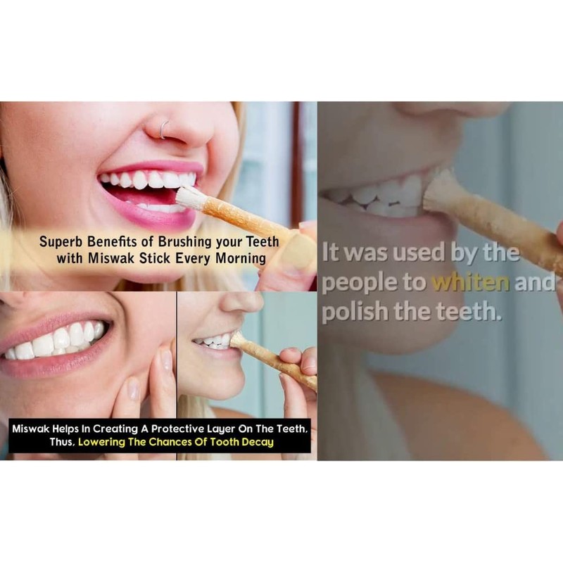 Natural Traditional Miswak (sewak) Peelu Chewing Stick Toothbrush for Whiter