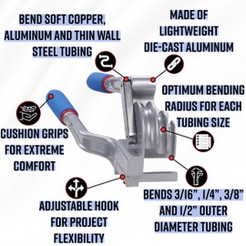 Imperial Tool 370FH Triple Head 180 Degree Tube Bender, 3/16”, 1/4”, 3/8”, and 1/2”