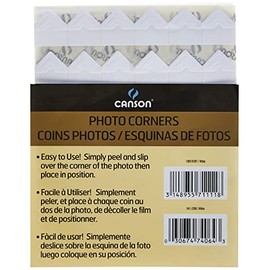 Canson Self Adhesive Photo Corners, Peel-Off Archival Quality, White, 252-Pack