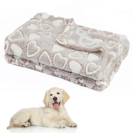 Neerow Dog Blanket Washable, 100 × 80 cm Cat Blanket, Fluffy Pet Puppy Blankets for Medium Dogs Bed Sofa Travel, Khaki